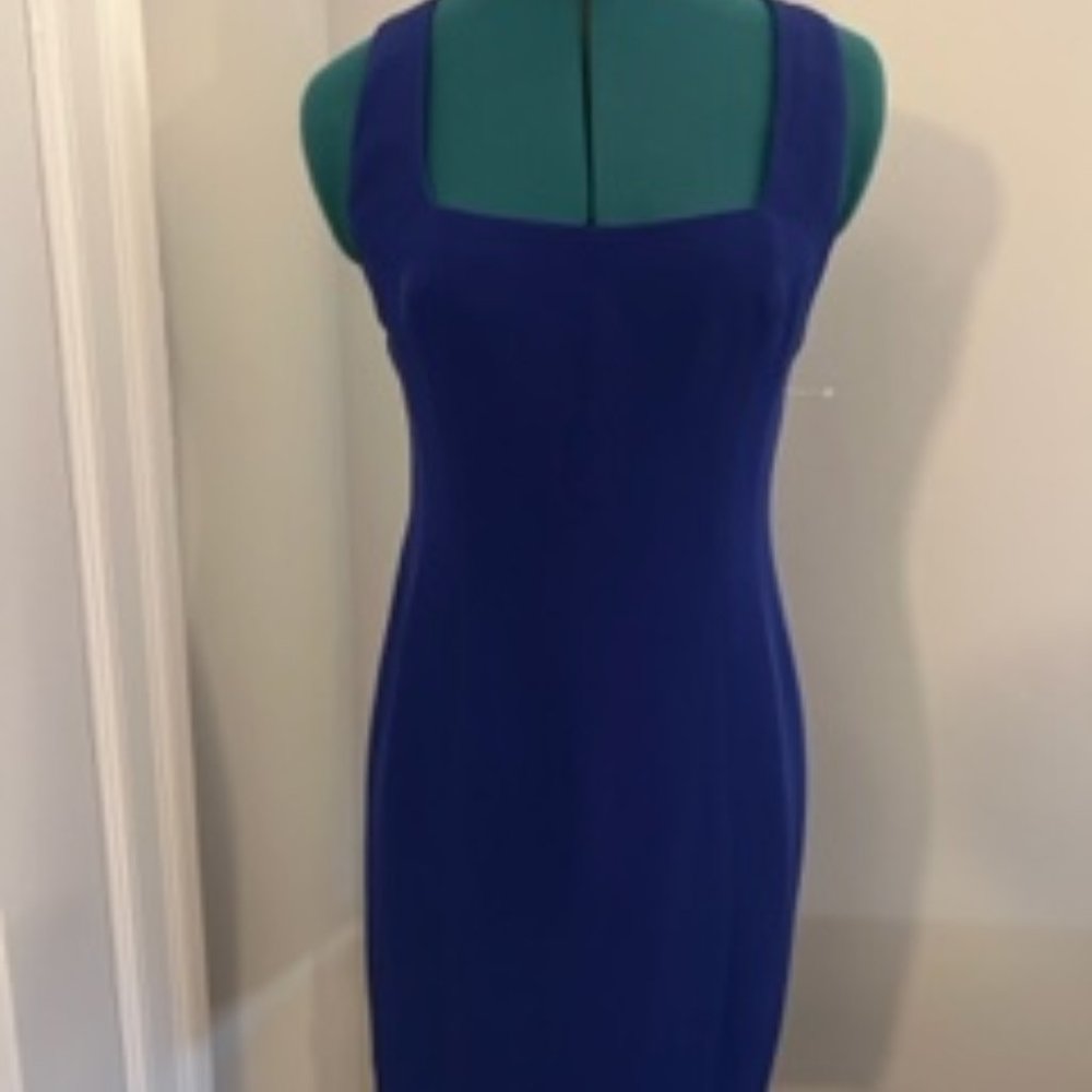 Elegant Royal Blue Criss-Cross Back Dress - Sz 6